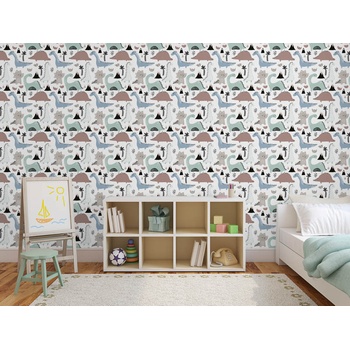 DIMEX ART s. r. o Луксозна флизелинова тапета пъстри динозаври