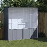 vidaXL Клетка за птици, антрацит, 215x78x200 см, поцинкована стомана (172344)