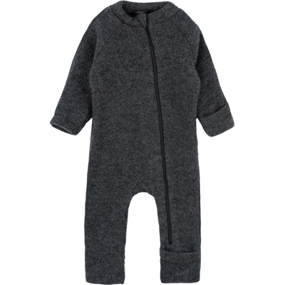 Merino overal na zips bez kapucne ohrňovací sivý Anthracite Melange Mikk Line NOOS