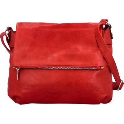 Trendy dámská koženková crossbody kabelka Rosalina červená