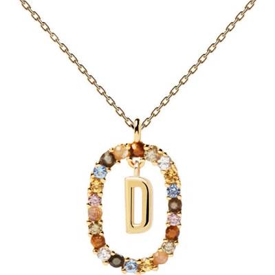 PDPAOLA Krásny pozlátený náhrdelník písmeno "D" letters CO01-263-U
