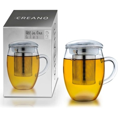 Creano All-in-One sklenice na čaj se sítkem z nerezu Kafista 400 ml – Zboží Dáma