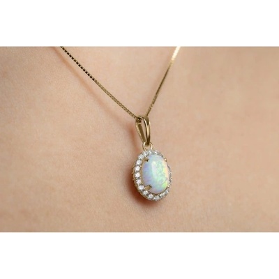 Couple přívěsek Ophelia se syntetickým opálem a zirkony žluté zlato 5220510 0 0 18