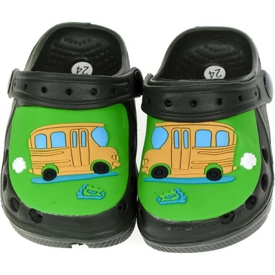 detské gumené zelené šľapky SCHOOL BUS