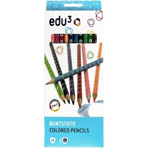 edu3 Цветни моливи edu3 триъгълни 12 броя 1201012 (1201012)