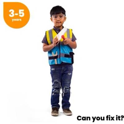 Bigjigs Toys - Детски карнавален костюм Малък строител (34067)