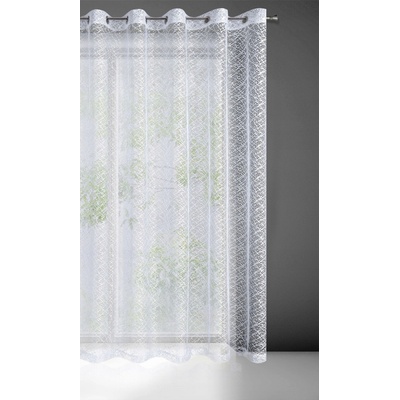 Záclona Eurofirany biela čipka 300 cm x 250 cm na kolieskach