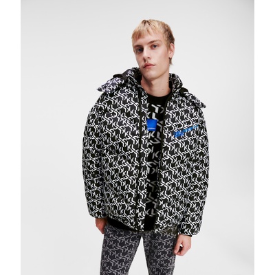 Karl Lagerfeld bunda JEANS KLJ MONOGRAM AOP PUFFER jacket čierna
