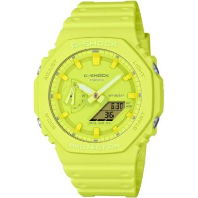 Casio GA-2100-9A9ER - мъжки часовник, G-SHOCK, 200 м, жълт