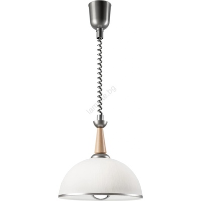 LAMKUR Висяща лампа CHIARA 1xE27/60W/230V сребриста/бук (LA50089)