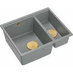 Quadron Композитна мивка за под плот Quadron Logan 150 сиво-златна 56x46 см (HCQL5646U5-G1_U) Мивка за вграждане