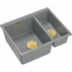 Quadron Композитна мивка за под плот Quadron Logan 150 сиво-златна 56x46 см (HCQL5646U5-G1_U) Мивка за вграждане