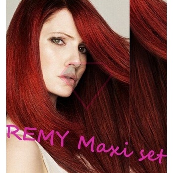 Clip in maxi set 63cm pravé lidské vlasy – REMY 240g – MĚDĚNÁ