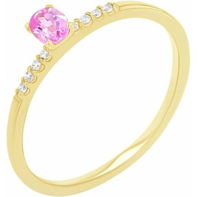 Eppi Zásnubný prsteň s ružovým zafírom a lab grown diamantmi Mahsa R45053