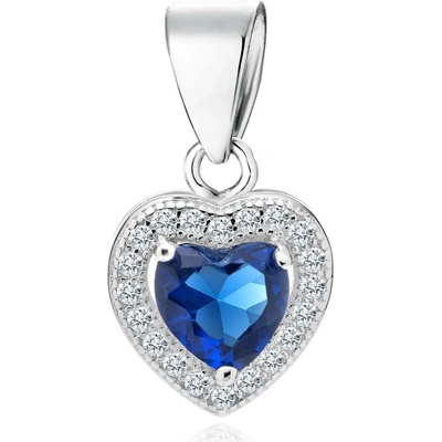 Olivie Stříbrný přívěsek srdíčko Sapphire 1769