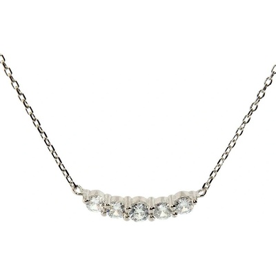 Rafity Stříbrný řetízek s pevnou ozdobou se zirkony N0055-05