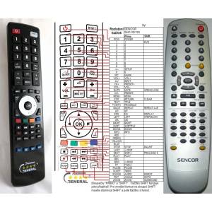 GENERAL SENCOR SHC-XD115, SHC-XD120, SHC-XD450 - съвместимо дистанционно управление на марката General (SHC-XD115, SHC-XD120, SHC-XD450) Дистанционно
