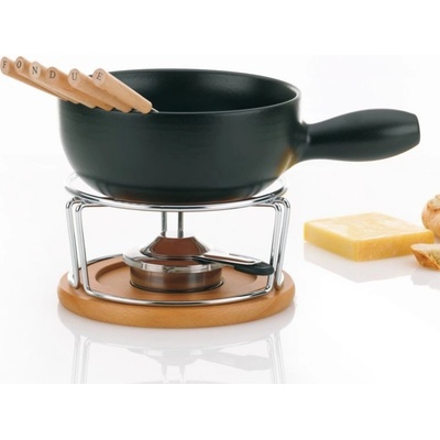 KELA Syrové fondue NATURA 10-dielne keramika, nerez, chróm, buk