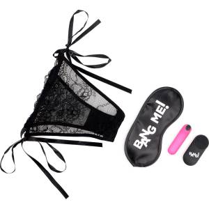 Bang! Power Panty Kit Lace Panties, Bullet & Blindfold Pink