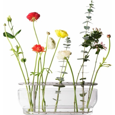 Fritz Hansen Váza IKEBANA 33 cm, striebro, sklo