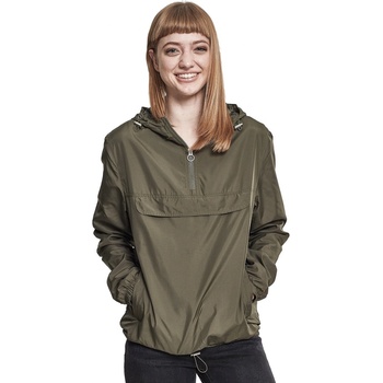 Ladies Basic Pull Over Jacket dark olive