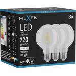 Mexen Vintis 3x филаментна LED крушка E27, G80, 6W, неутрална - 4000K, 720 lm, прозрачна (L155-E27-0640-00x03)