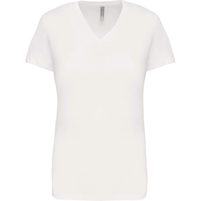 Kariban v-neck k381 / Дамска тениска с къс ръкав - бяла m (20k38100102)