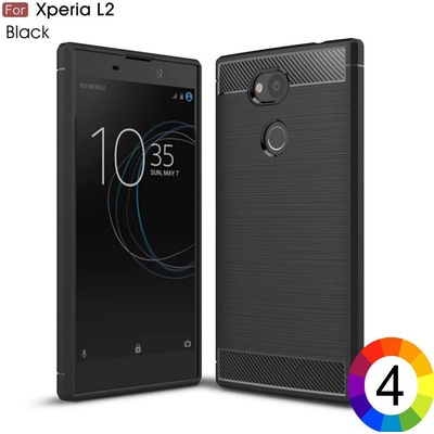Sony Xperia L2 Удароустойчив Carbon Fiber Калъф и Протектор