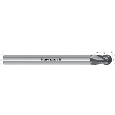 Karnasch 3064860300080 | Tvrdokovová 3D rádiusová fréza , štvorzubá 3,0/1,5-80x6 mm, Z=4