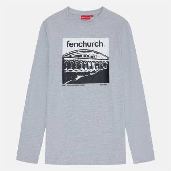 Fenchurch Тениска Fenchurch Men's Philpot Long-Sleeve T-Shirt - Grey Marl