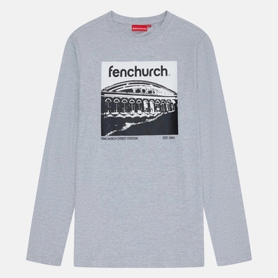 Fenchurch Тениска Fenchurch Men's Philpot Long-Sleeve T-Shirt - Grey Marl