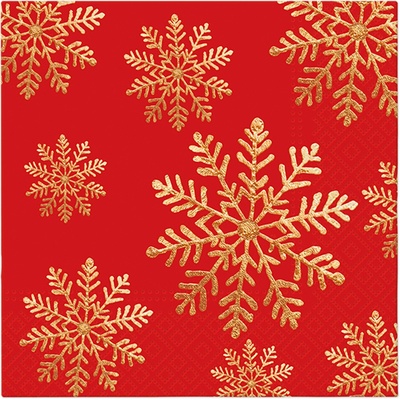 PAW Obrúsky L 33x33cm Handmade Snow Red