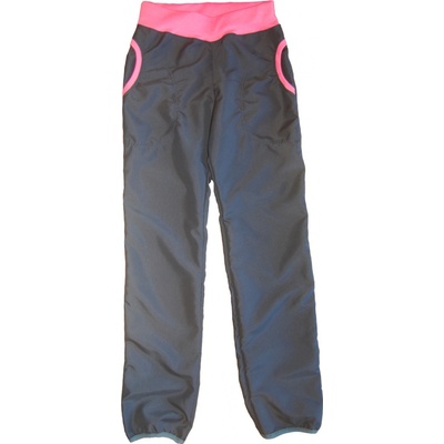 Šijeme Pro Vás dětské kalhoty micropeach šedá s neonově růžovou – Hledejceny.cz