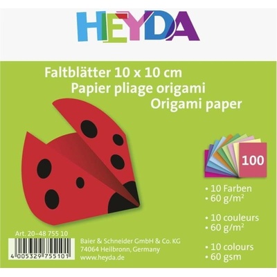 HEYDA Papiere na origami 10 x 10 cm 100 ks