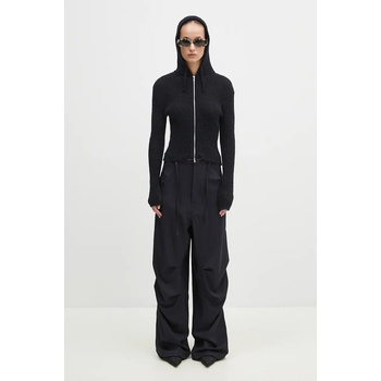 DARKPARK Вълнен панталон DARKPARK Daisy в тъмносиньо с широка каройка, с висока талия WTR42. FAW04.0051 (WTR42.FAW04.0051)