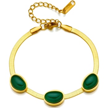 HARAHU Гривна em-26963 - Златна / Зелена kp26963 (em-26963)