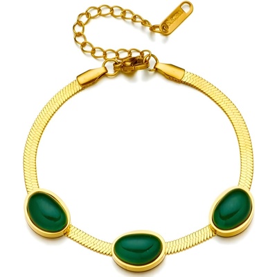 HARAHU Гривна em-26963 - Златна / Зелена kp26963 (em-26963)