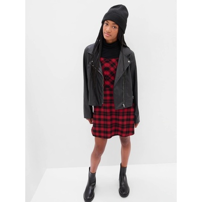 GAP 501733-00 Teen kostkované šaty na ramínka červená