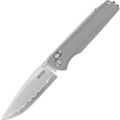 SRM Terrier Laminated 140Cr Bead Blast with Grey G10 handle 258L-GK2