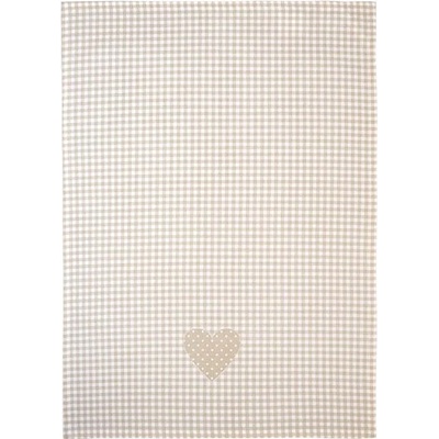 SCANquilt DEKORO pepito srdce béžovobílá 50 x 70 cm