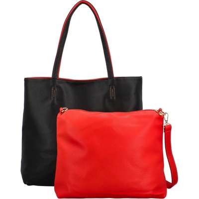 Trendy sada: kabelka přes rameno a crossbody černo-červená