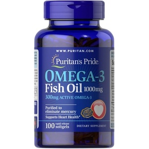 Puritan's Pride Omega-3 Fish Oil 1000 mg [100 Гел капсули]