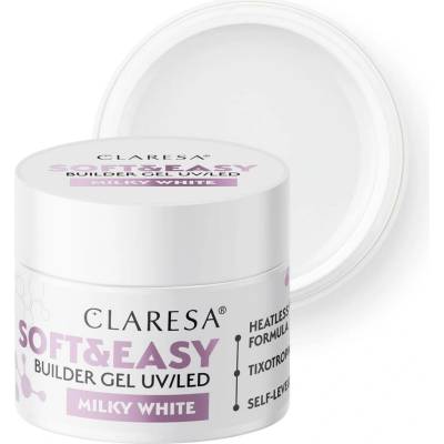 Claresa Uv Led gél na nechty Soft Easy Builder gel milky white 45 g