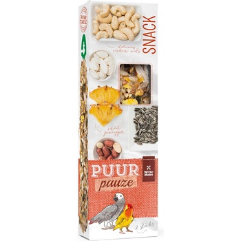 Witte Molen Puur Sticks Pineapple & Peanut - Премиум лакомство за папагали, крекери с ананас и фъстъци 140 гр