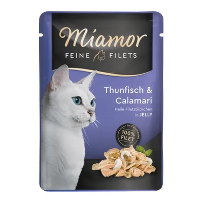 Miamor фини филенца - Пауч за израснали котки с риба тон и калмари 100 гр