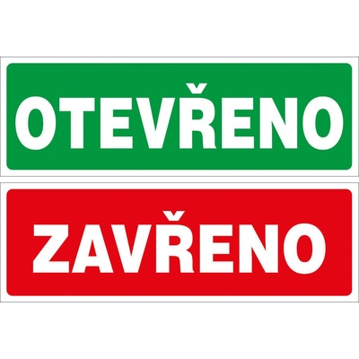 Walteco Otvorené - Zatvorené, 300x100mm, plastová tabuľka 2 mm , 20074
