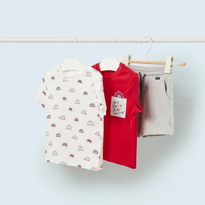 Mayoral Сет от 3 части слънце за бебе момче Майорал в червено