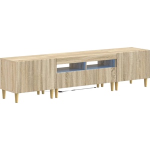vidaXL 3 части LED ТВ шкаф ARNHEM 3 бр. Дъб сонома Инженерна дървесина (3416597)