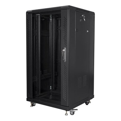 Lanberg Комуникационен шкаф Lanberg rack cabinet 19" free-standing 22U/600x600 (flat pack) black (FF01-6622-12B)