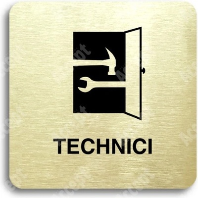 ACCEPT Piktogram technici - zlatá tabulka - černý tisk bez rámečku